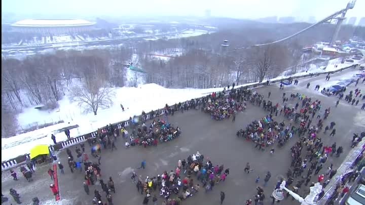 Нереально классный флешмоб 26.02.12 на Воробьевых горах