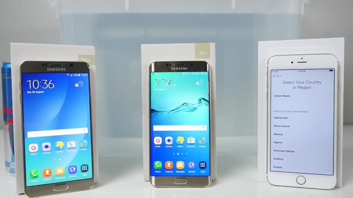 Samsung Galaxy Note 5 VS S6 Edge Plus VS iPhone 6 Plus Water Test! W ...