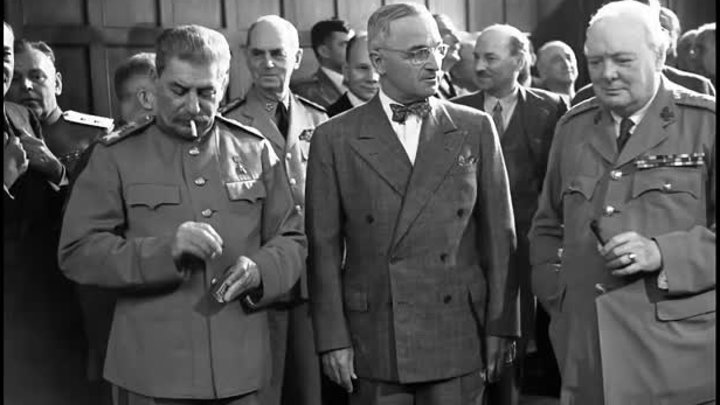 Сталин, Черчиль, Трумен. июль 1945 года. Кинохроника