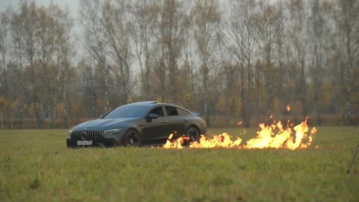 Поджог машины Mercedes-Benz AMG GT 63 S | АЗС GT ULTIMA г. Пушкино