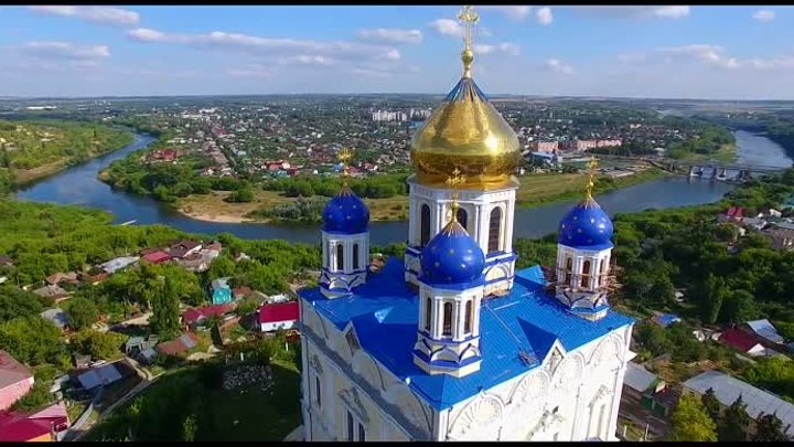 Елец с воздуха. Липецкая область. Достопримечательности. Церкви и мо ...