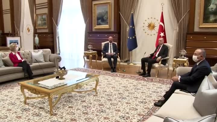 06042021 - Recep Tayyip Erdoğan, Ursula von der Leyen & Charles  ...