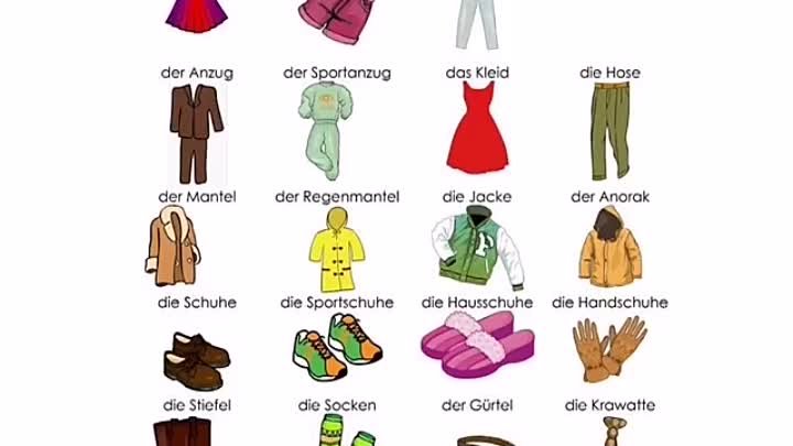 одежда на немецком