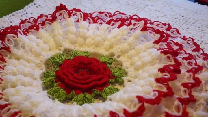 Красивая салфетка крючком 3-х слойная ,Crocheted napkin (узор#82)