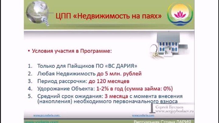 Целевая Потребительская Программа Недвижимость на паях или жильё в р ...