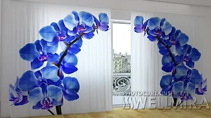 PhotoCurtain with 3D print Orchids, photosets with orhids for your b ...