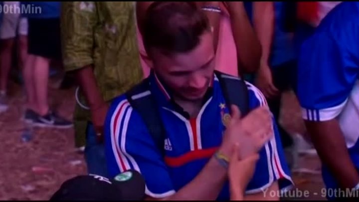 Portuguese boy hugs crying French fan - Euro 2016 Final