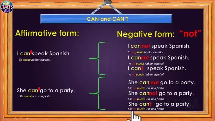 Uso de Can y Can't en Ingles  - Oraciones  Negativas e Interrogativas Con CAN Y CAN'T - Lección # 17