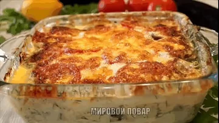 Минтай с помидорами и сыром. Вкусный и легкий ужин за 40 минут!😍