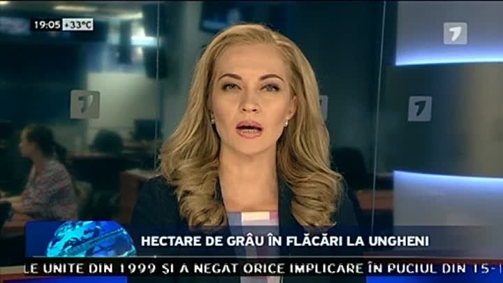 Hectare de grâu în flăcări la Ungheni