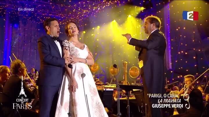 A. Garifullina & J.-D. Florez - La Traviata." Parigi O Cara" (Verdi). Концерт в Париже 2016.