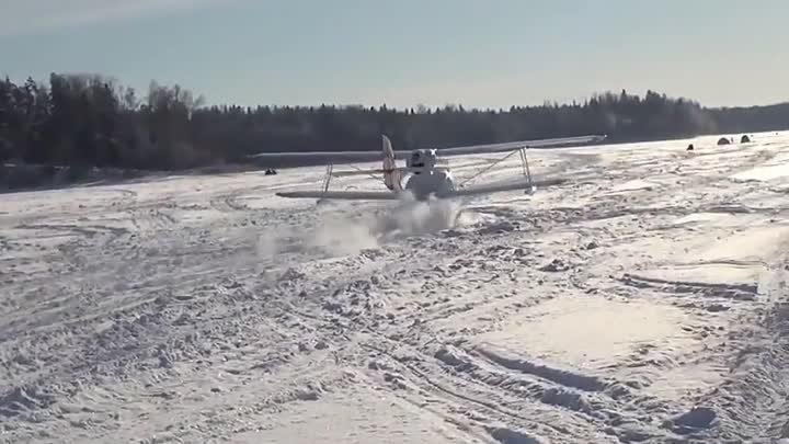 Зимние полеты на гидросамолёте Super Petrel