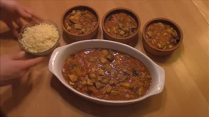 Запеканка с грибами и куриной грудкой