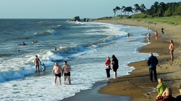 Лиепая. Море, пляж, август.