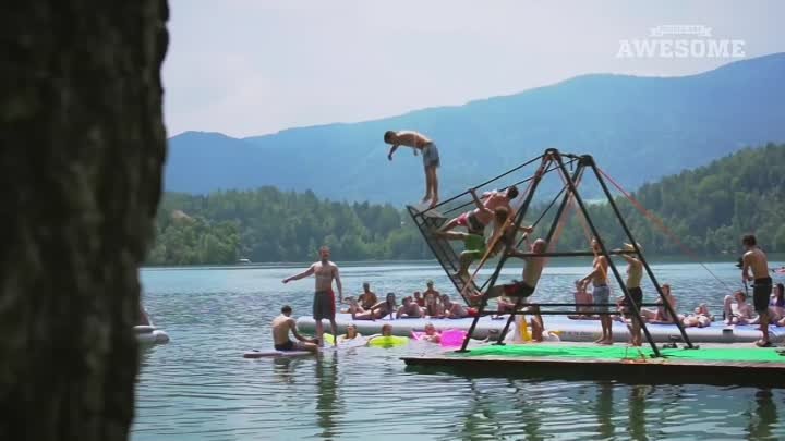 People are Awesome - Extreme Russian Swing Flips into a Lake