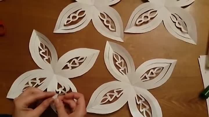 Объемная 3D снежинка из бумаги. 3D Paper Snowflake