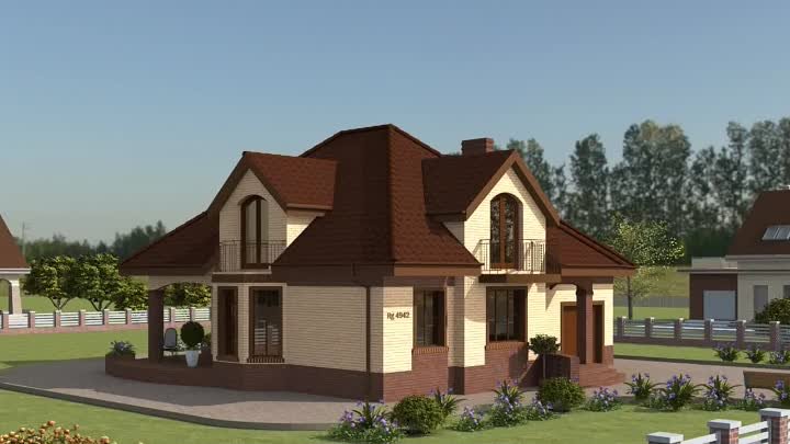 Проект одноэтажного дома с мансардой Rg4942