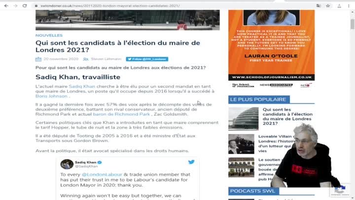 VOUS POURREZ JAMAIS DEVINER QUI A DÉCIDER DE SE PRÉSENTER À LA MAIRIE DE LONDRES EN 2021.