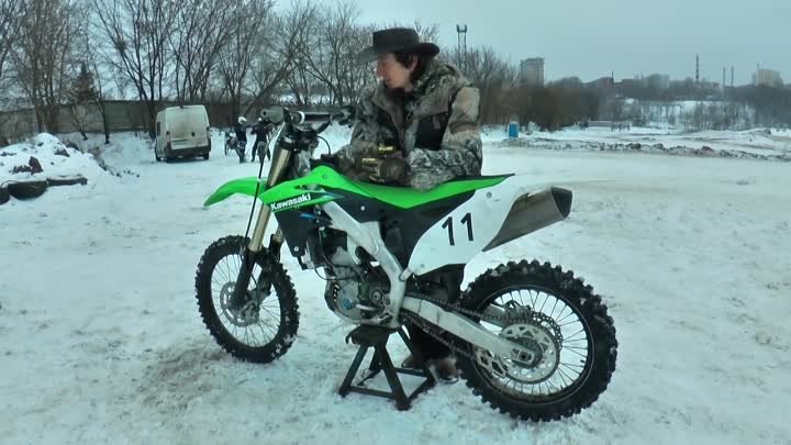 #Докатились! Kawasaki KX250f на шипах. борзый четвертак!