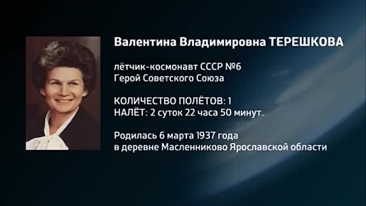 Терешкова - 85 лет - Дочь Земли
