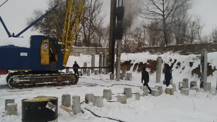 Работы по устройству свайного фундамента первой секции ЖК "Элла ...