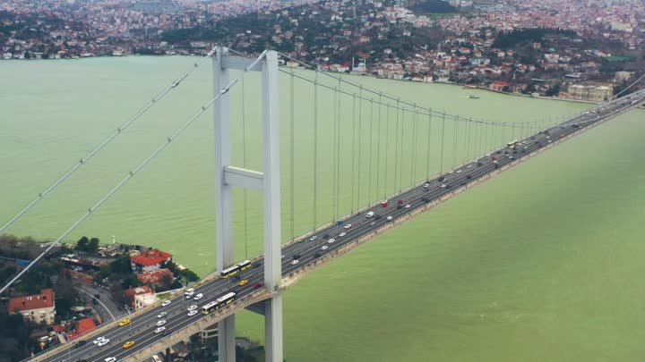 Стамбул. Босфорский мост - съёмка дроном.
