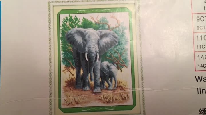 Вышивка крестиком  " Семья слонов"  5-й отчет!