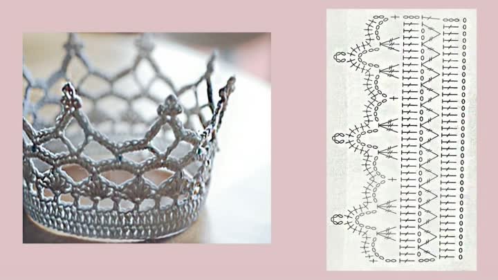 Вязаная корона для юной красавицы Knitted crown for the young beauty