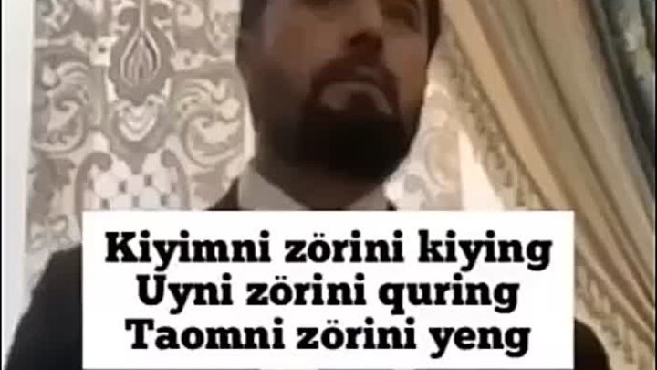 Kiyimni zo'rini kiying, Uyni zo'rini quring, Taomni zo'r ...