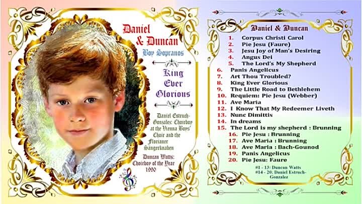 Duncan Watts, boy soprano, choirboy of the year, The Lord is my Shepherd, 1990