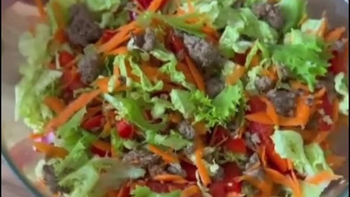 Теплый салат с овощами видео рецепт