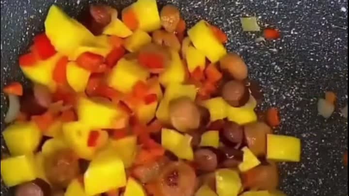 Тушеная картошка с сосисками видео рецепт
