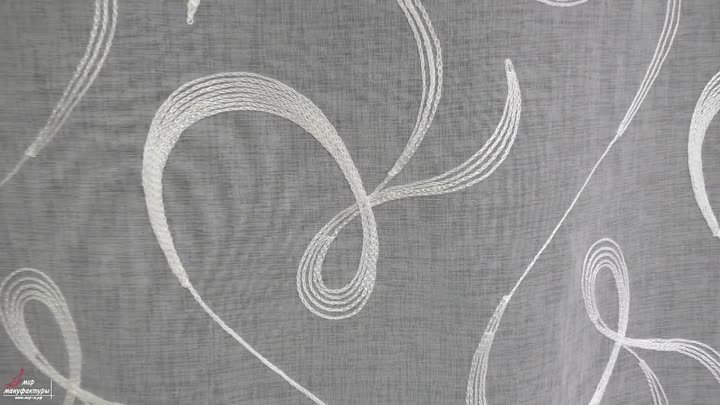 Гардинная ткань имитация льна сутажная вышивка (1)