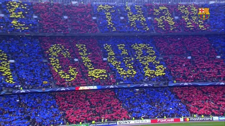 The spectacular mosaic before FC Barcelona - Juventus