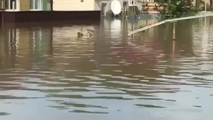 Вода так и не уходит . С.Левокумка Старопольский край