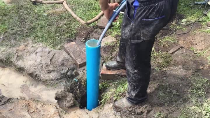 Прокачивание скважины техническим насосом