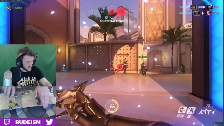 Playing Overwatch Genji with fidget spinners (by Rudeism)
