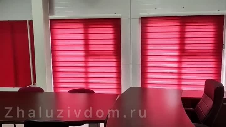 Рулонные шторы день-ночь в офисном помещении-www.zhaluzivdom.ru