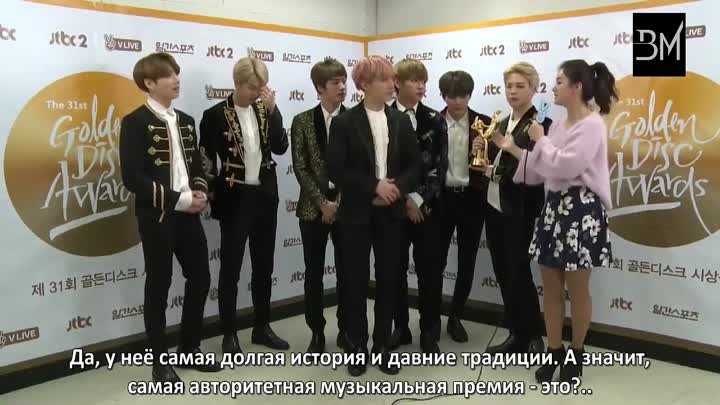 [RUS SUB][14.01.17] Golden Disc Awards The Glorious Faces - BTS