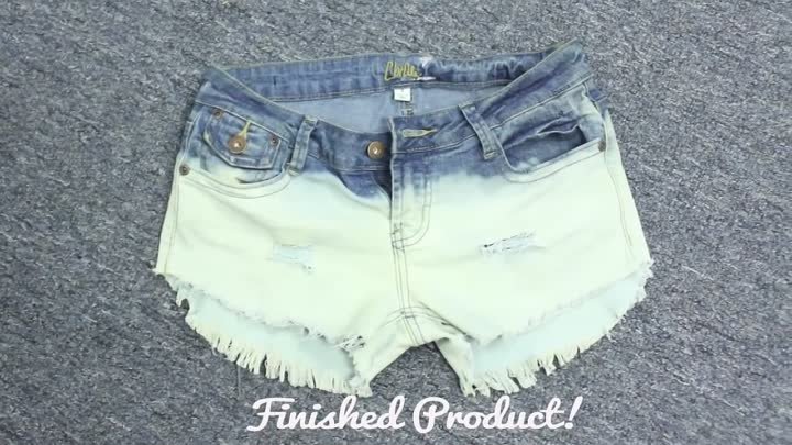 DIY Turn Your Old Pants Into Cool Bleached, Distressed Shorts