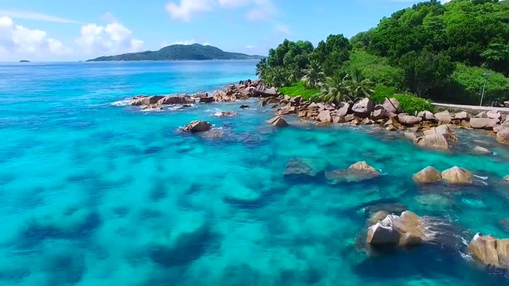 Остров Ла-Диг, Сейшелы  - Seychelles 4k drone - La Digue Island