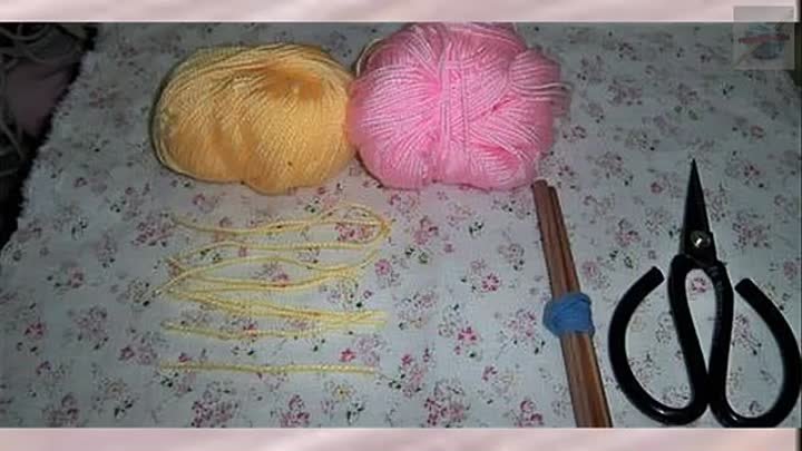 Цветы из пряжи. Мастер-класс. Easy yarn flowers.Tutorial