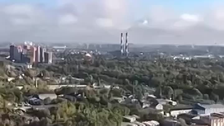 Видео прилета двух «Калибров» по киевскому ТЭЦ
