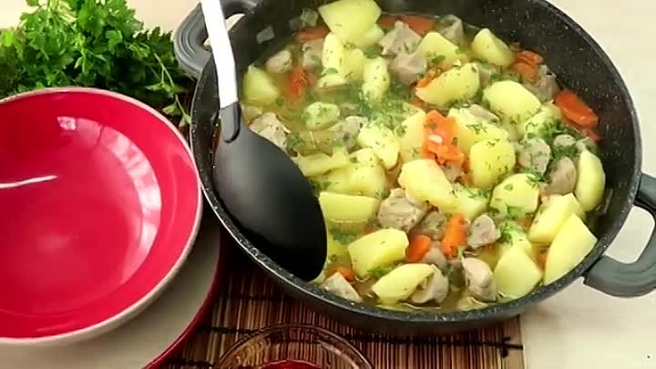 Картошка с мясом по деревенски. Просто и очень вкусно