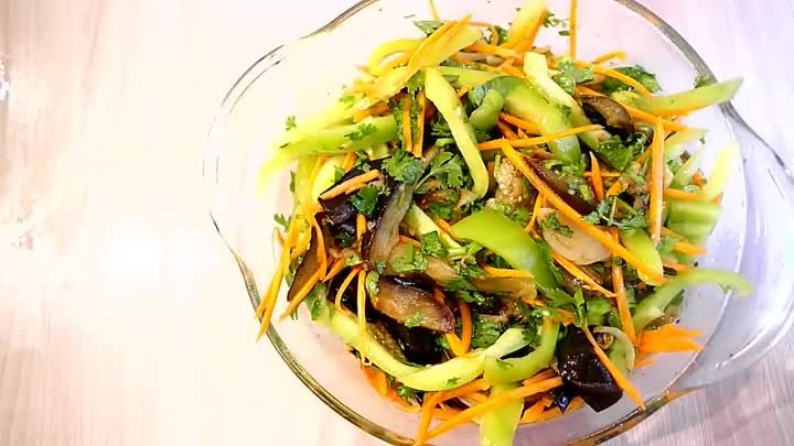 Салат из баклажанов . Баклажаны по корейски.  eggplant salad in Korean