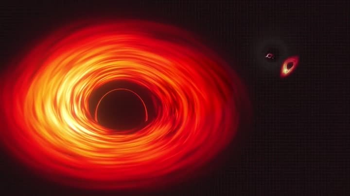 НАСА показывает гигантскую черную дыру. Люди вокруг нее как листья н ...
