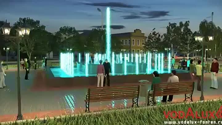 Проектная визуализация фонтана в сквере Юность