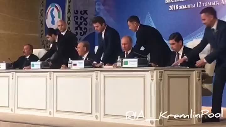 Президенты России, Казахстана, Азербайджана, Ирана и Туркменистана п ...