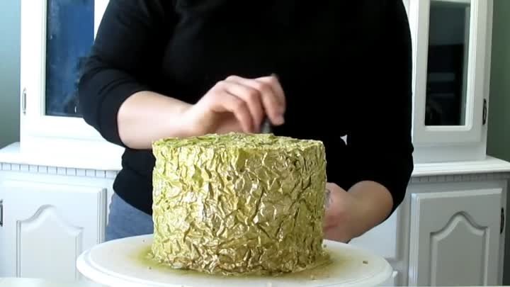 Золотой торт Металлик. Metallic Cake .