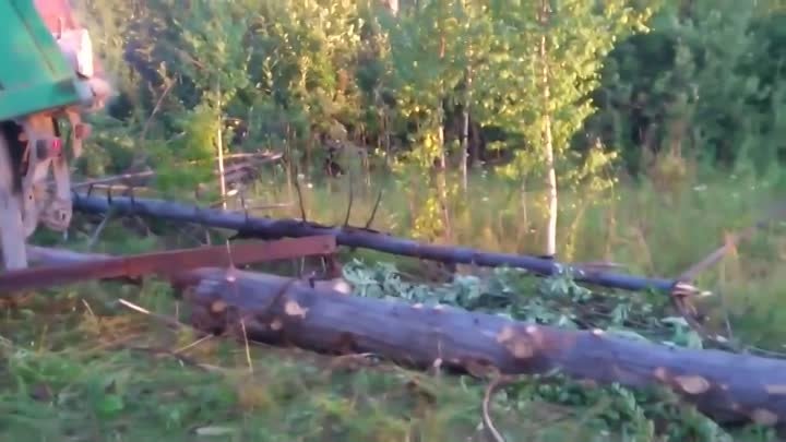 Обычная русская смекалка при погрузке бревен - Loading Logs on Truck ...